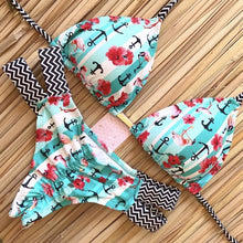 Load image into Gallery viewer, 2019 Brazilian Bikini Print Swimwear String Mini Swimsuit Sexy Halter Swimsuit New Lace-up Beach wear Women Thong Micro Bikini
