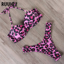 Load image into Gallery viewer, RUUHEE Bikini Swimwear Women Swimsuit 2020 Leopard Brazilian Bikini Set Push Up Bathing Suit Female Summer Beach Wear Biquini

