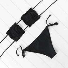 Load image into Gallery viewer, OMKAGI Bandeau Bikini 2020 Swimsuit Women Swimwear Biquinis Sexy Push Up Swimming Bathing Suit Beachwear Micro Bikini Set
