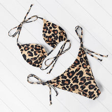Load image into Gallery viewer, OMKAGI Bikini High Cut Leopard Bikini Set Bathing Suit Beachwear Push Up Swimwear Bikinis 2020 Mujer Swimsuit Swimwear Women
