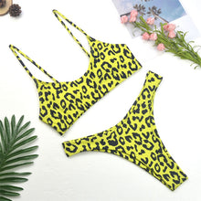 Load image into Gallery viewer, Leopard Thong Swimsuit Women 2020 Sexy Bikini Set Print Push up Swimwear Female Brazilian Bikini Set Biquini Bathing Suit
