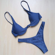 Load image into Gallery viewer, Sexy V-bar Underwired Bikini 2020 Female Swimsuit Women Swimwear Two-piece V shape Wire Bikini set Bather Bathing Suit Swim V439
