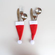 Load image into Gallery viewer, #25 Christmas DecorChristmas Decorative tableware Caps Cutlery Holder Knife Fork Set Spoon Pocket Christmas Decor Bag 6x15cm
