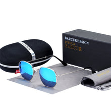 Load image into Gallery viewer, BARCUR Classic Retro Reflective Sunglasses Man Hexagon Sunglasses Metal Frame Eyewear Sun Glasses With Box Oculos De Sol gafas
