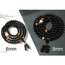 Load image into Gallery viewer, BOEYCJR Dragon Black Buddha Mala Beads Bangles&amp;Bracelets Handmade Jewelry Ethnic Glow in the Dark Bracelet for Women or Men
