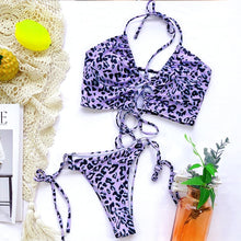 Load image into Gallery viewer, OMKAGI Bikini High Cut Leopard Bikini Set Bathing Suit Beachwear Push Up Swimwear Bikinis 2020 Mujer Swimsuit Swimwear Women
