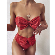 Load image into Gallery viewer, 2020 New Sexy Bikini Swimwear Women Swimsuit Off Shoulder Bikini Set Flash Low Waist Bathing Suit Summer Beachwear Swimming Suit
