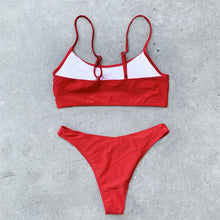 Load image into Gallery viewer, Low Waist Hollow Bikini Woman Swimsuit Solid Sexy Brazilian Bikini Mujer 2019 Bath Suit Swimwear Women Summer Beachwear Biquini
