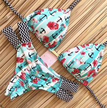Load image into Gallery viewer, 2019 Brazilian Bikini Print Swimwear String Mini Swimsuit Sexy Halter Swimsuit New Lace-up Beach wear Women Thong Micro Bikini
