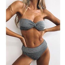 Load image into Gallery viewer, 2020 New Sexy Bikini Swimwear Women Swimsuit Off Shoulder Bikini Set Flash Low Waist Bathing Suit Summer Beachwear Swimming Suit
