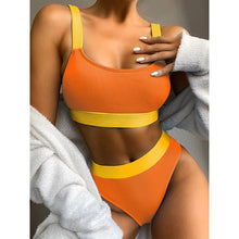Load image into Gallery viewer, Black White High Waist Bikini 2020 Swimsuit Women Swimwear Push Up Halter Bikini Set Bather Bathing Suit Beach Wear Female
