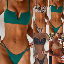 Load image into Gallery viewer, Sexy Micro Bikini Swimwear Women Leopard Swimsuit Push Up Bandage Swimming Suit for Women Bathing Suit Cheetah Bikini Beachwear
