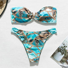 Load image into Gallery viewer, Mossha Sexy v swimsuit female Push up bikini 2020 Bandeau bathing suit Extreme bikini set White swimwear women Summer bathers
