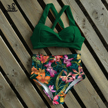 Load image into Gallery viewer, Sexy High Waist Bikini 2020 Halter Plus Size Swimwear Women Swimsuit Female Bikini Set Bodysuit Bathing Suit Summer biquini XXL
