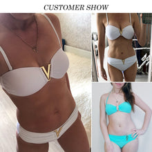 Load image into Gallery viewer, Mossha Sexy v swimsuit female Push up bikini 2020 Bandeau bathing suit Extreme bikini set White swimwear women Summer bathers

