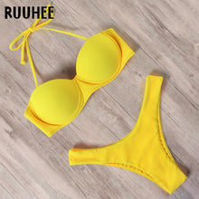 Load image into Gallery viewer, RUUHEE Bikini Swimwear Women Swimsuit 2020 Leopard Brazilian Bikini Set Push Up Bathing Suit Female Summer Beach Wear Biquini
