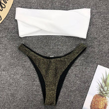 Load image into Gallery viewer, 2020 New Sexy Bikini Swimwear Women Swimsuit Off Shoulder Bikini Set Flash Low Waist Bathing Suit Summer Beachwear Swimming Suit
