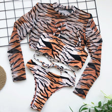 Load image into Gallery viewer, Snake print bikini Push up swimsuit female bathing suit String thong Brazilian bikini 2020 High cut swimwear women Sexy biquini
