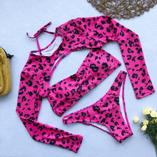 Load image into Gallery viewer, Snake print bikini Push up swimsuit female bathing suit String thong Brazilian bikini 2020 High cut swimwear women Sexy biquini
