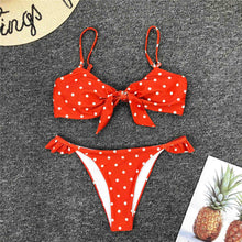 Load image into Gallery viewer, 2020 Sexy Blue Bow Polka Dot Bikini Women Swimwear Female Swimsuit Two-piece Bikini set Brazilian Bather Bathing Suit Swim V1672
