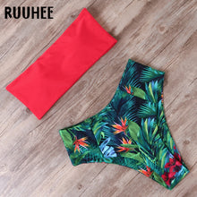 Load image into Gallery viewer, RUUHEE Bandage Bikini Swimwear Women Swimsuit High Waist Bikini Set 2020 Bathing Suit Push Up Maillot De Bain Femme Beachwear
